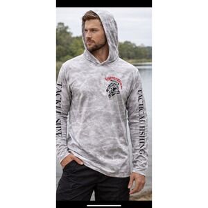 Warlord‎ Clothing Tactical Fishing Hoodie XXL Gray Marble Performance Shirt Mens
